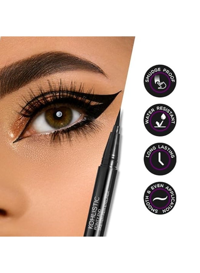 RENEE Pointy End Sketch Pen Smudge Proof Eyeliner - Matte Finish, Light Weight, Water Resistant, Long Stay Highly Pigmented with One Stroke Application Formula - Black 15ml - Image 2